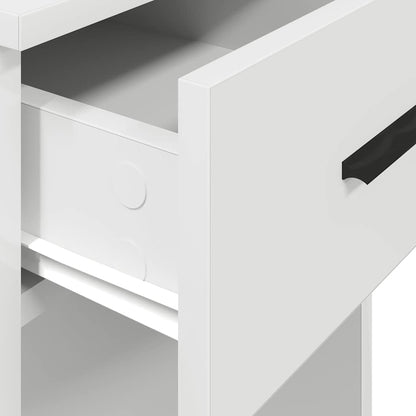 Computer tower stand with drawer 35x45x77 cm white