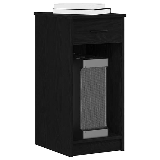 Computer tower stand with drawer 35x45x77 cm black