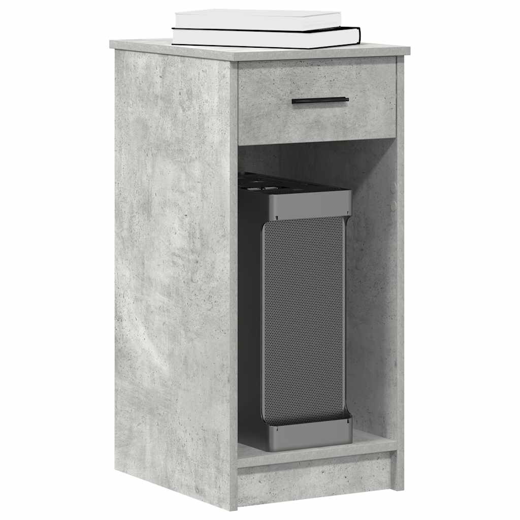 Computer tower stand with drawer 35x45x77 cm concrete gray