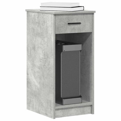 Computer tower stand with drawer 35x45x77 cm concrete gray