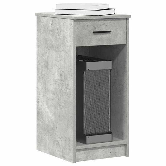 Computer tower stand with drawer 35x45x77 cm concrete gray