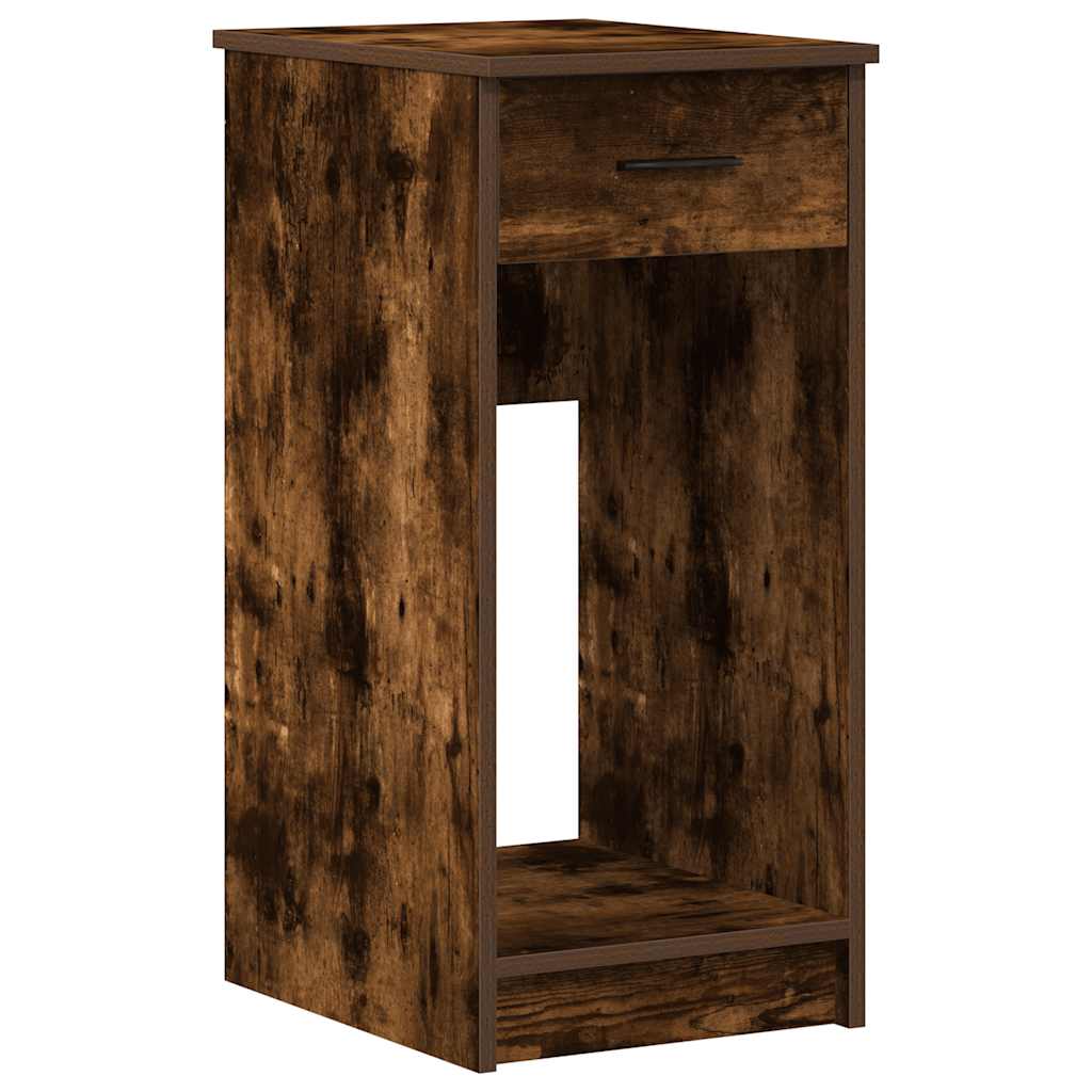 Computertorenstandaard met lade 35x45x77 cm gerookt eikenkleur