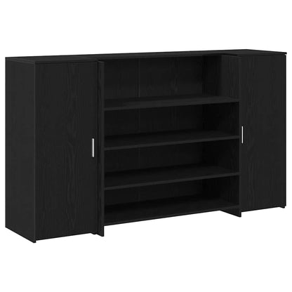 Receptiebalie zwart eiken 180x50x103,5 cm bewerkt hout