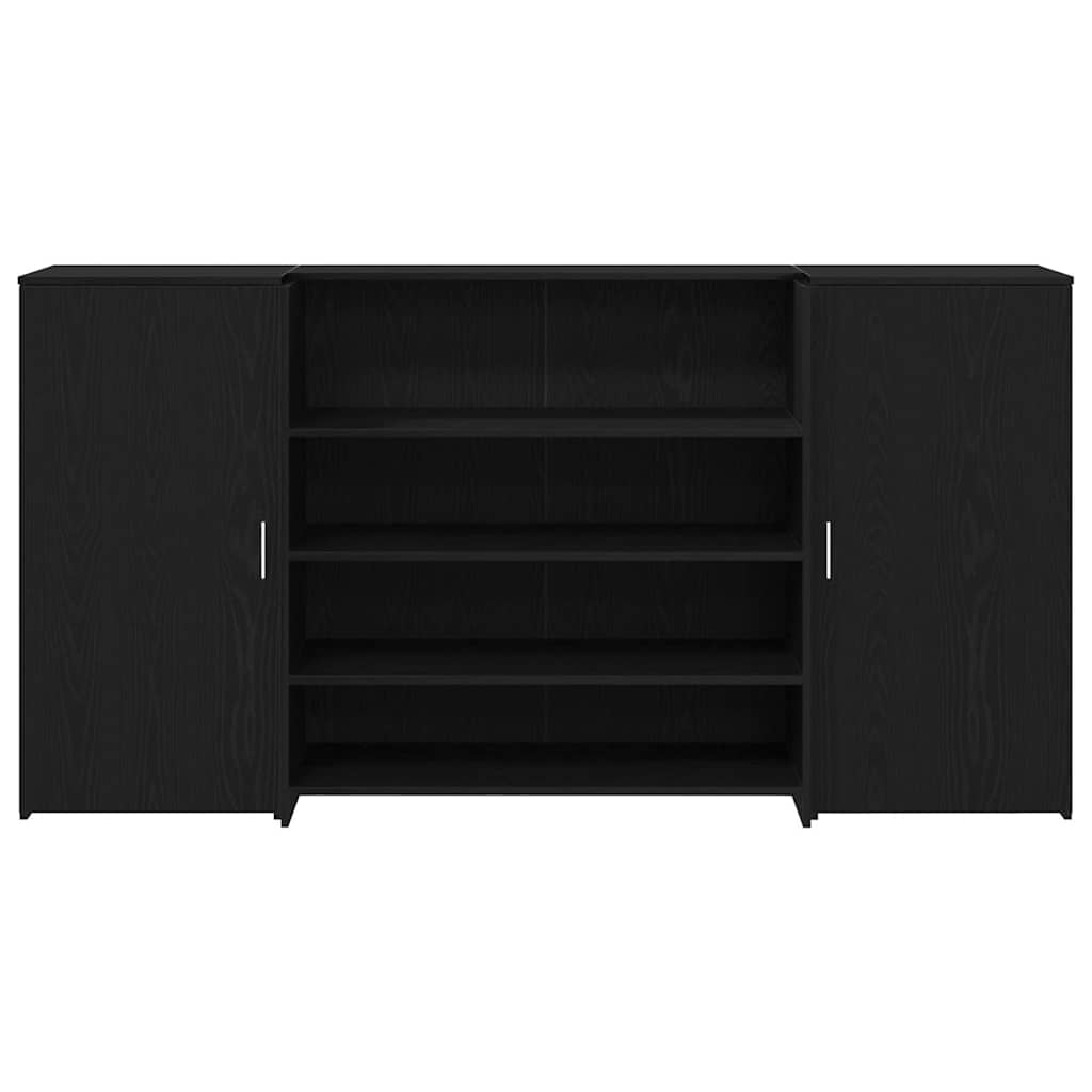 Receptiebalie zwart eiken 200x50x103,5 cm bewerkt hout