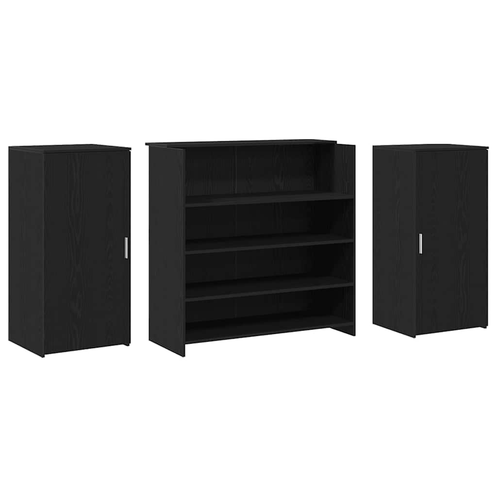 Receptiebalie zwart eiken 200x50x103,5 cm bewerkt hout