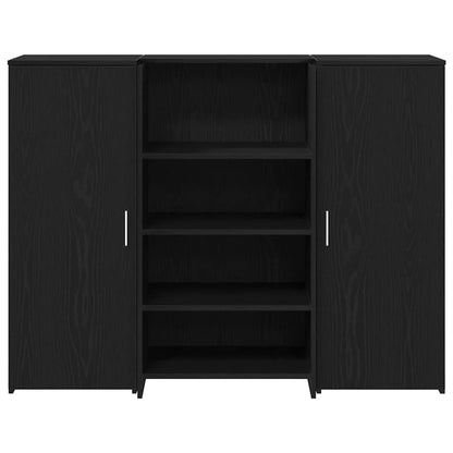 Receptiebalie 135x50x103,5 cm bewerkt hout zwart eikenkleur