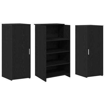 Receptiebalie 135x50x103,5 cm bewerkt hout zwart eikenkleur