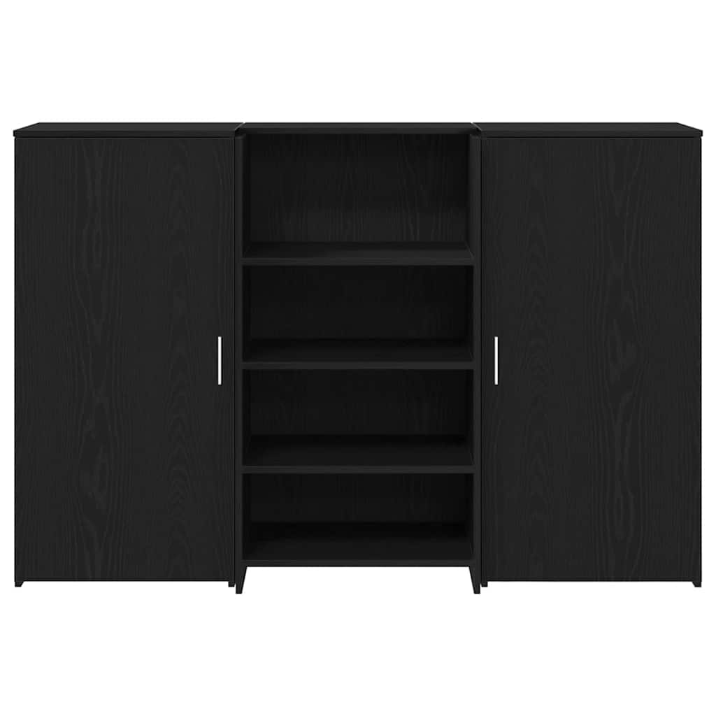 Receptiebalie 155x50x103,5 cm bewerkt hout zwart eikenkleur