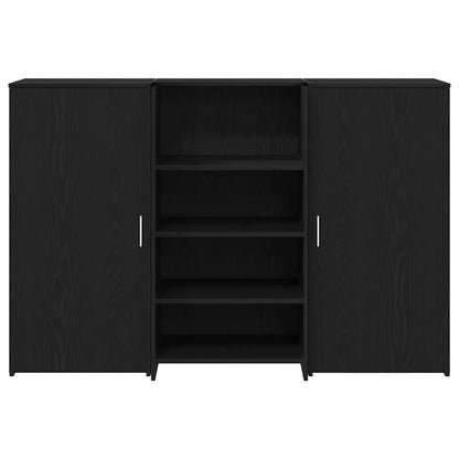 Receptiebalie 155x50x103,5 cm bewerkt hout zwart eikenkleur