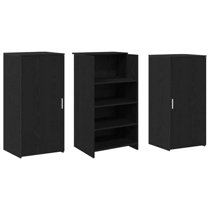 Receptiebalie 155x50x103,5 cm bewerkt hout zwart eikenkleur