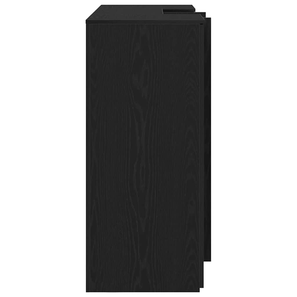 Receptiebalie 155x50x103,5 cm bewerkt hout zwart eikenkleur