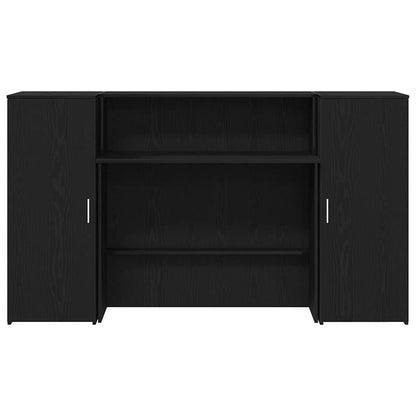 Receptiebalie zwart eiken 180x50x103,5 cm bewerkt hout