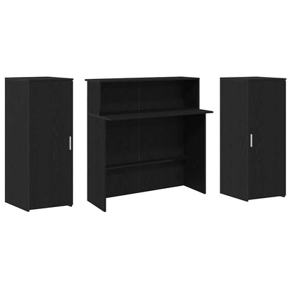 Receptiebalie zwart eiken 180x50x103,5 cm bewerkt hout