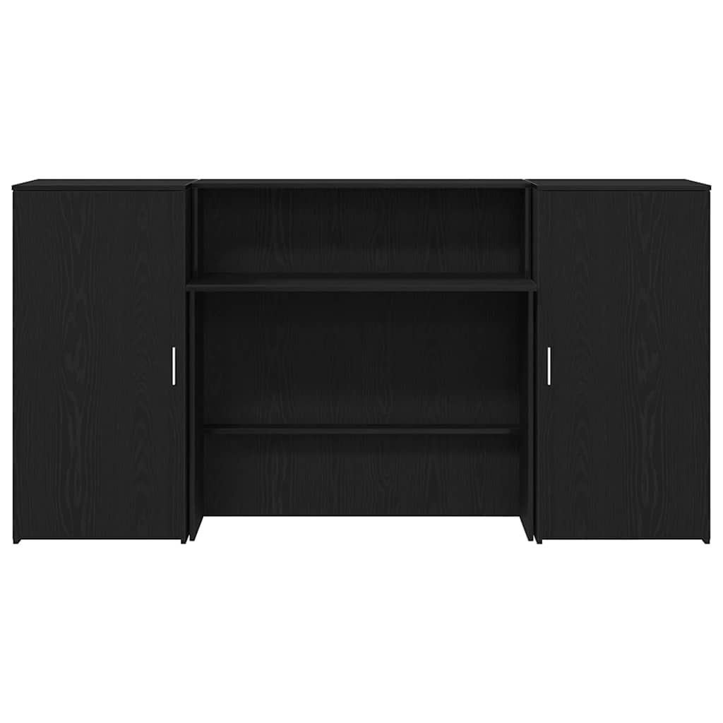 Receptiebalie 200x50x103,5 cm bewerkt hout zwart eikenkleur