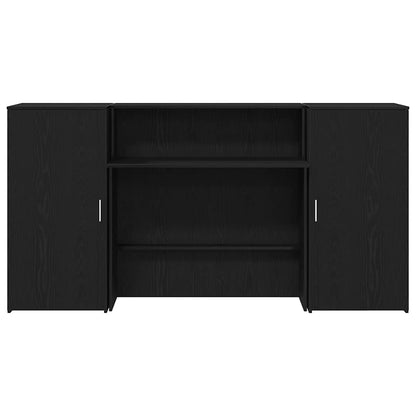 Receptiebalie 200x50x103,5 cm bewerkt hout zwart eikenkleur