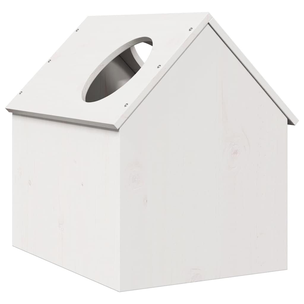 Cat house 41x50x50 cm solid pine wood white