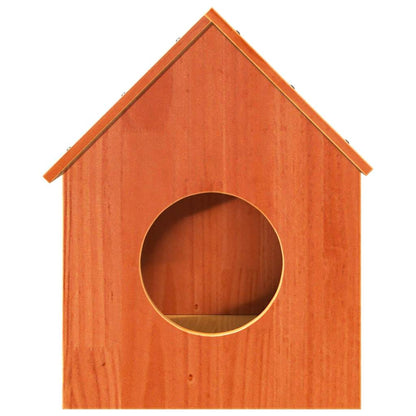 Cat house 41x50x50 cm solid pine wood wax brown