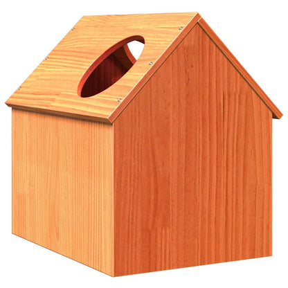 Cat house 41x50x50 cm solid pine wood wax brown