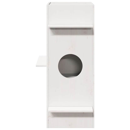 Cat house 43x43x90 cm solid pine wood white