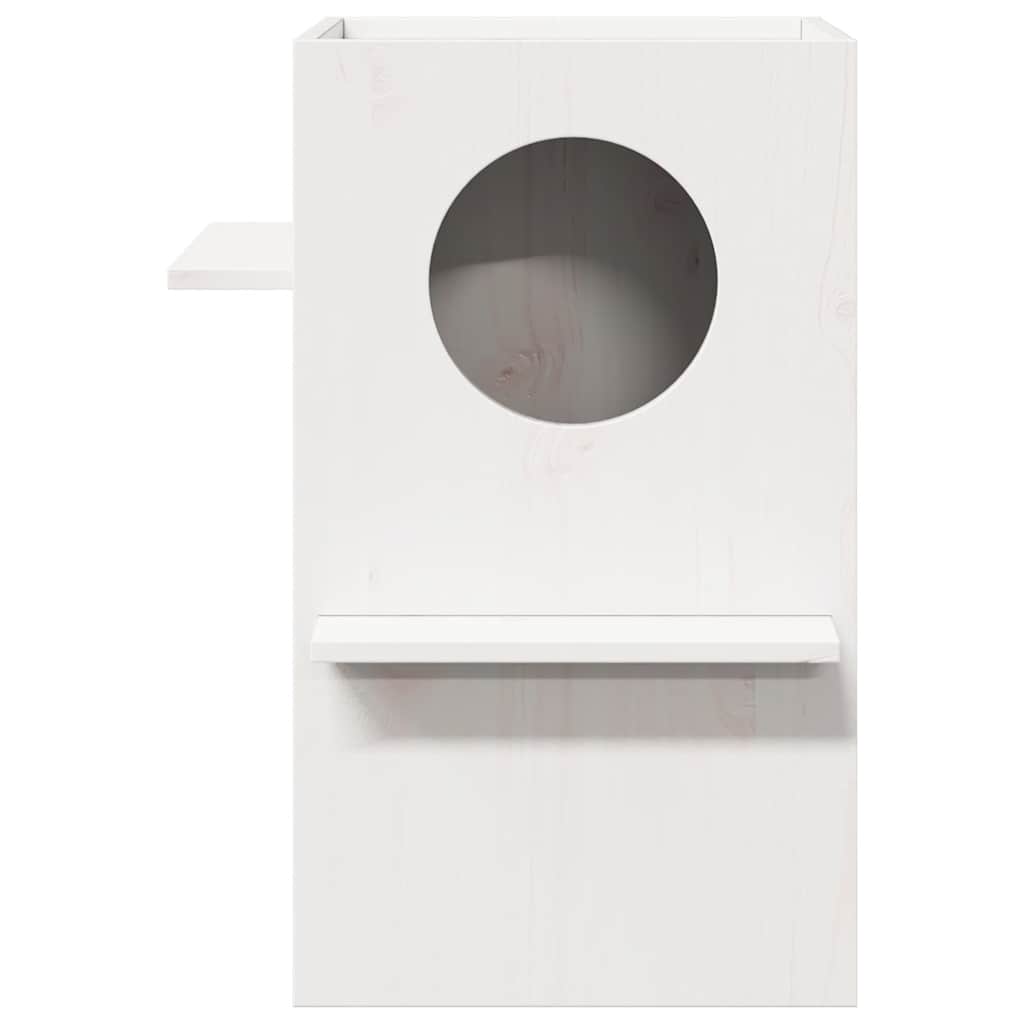 Cat house 43x43x60 cm solid pine wood white