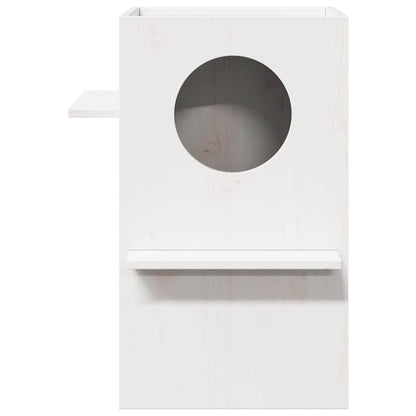 Cat house 43x43x60 cm solid pine wood white