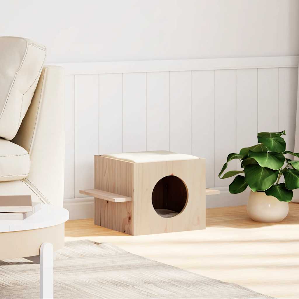 Cat house 51x35x30 cm solid pine wood