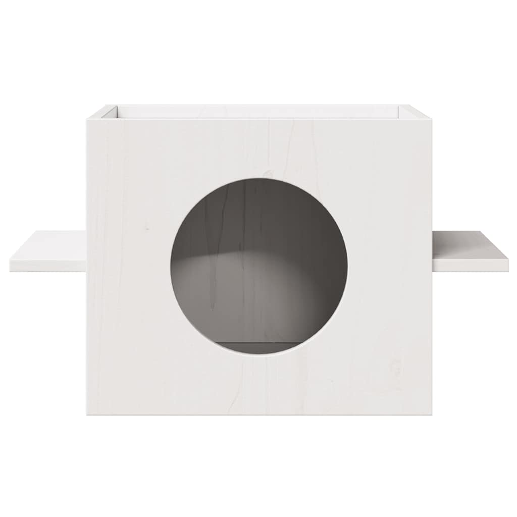 Cat house 51x35x30 cm solid pine wood white