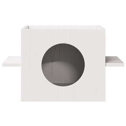 Cat house 51x35x30 cm solid pine wood white