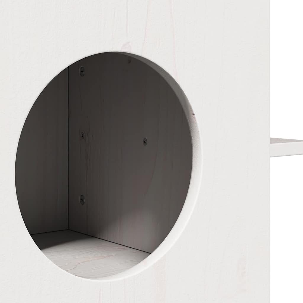 Cat house 51x35x30 cm solid pine wood white