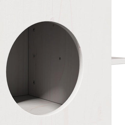 Cat house 51x35x30 cm solid pine wood white
