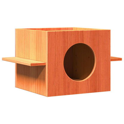 Cat house 51x35x30 cm solid pine wood wax brown