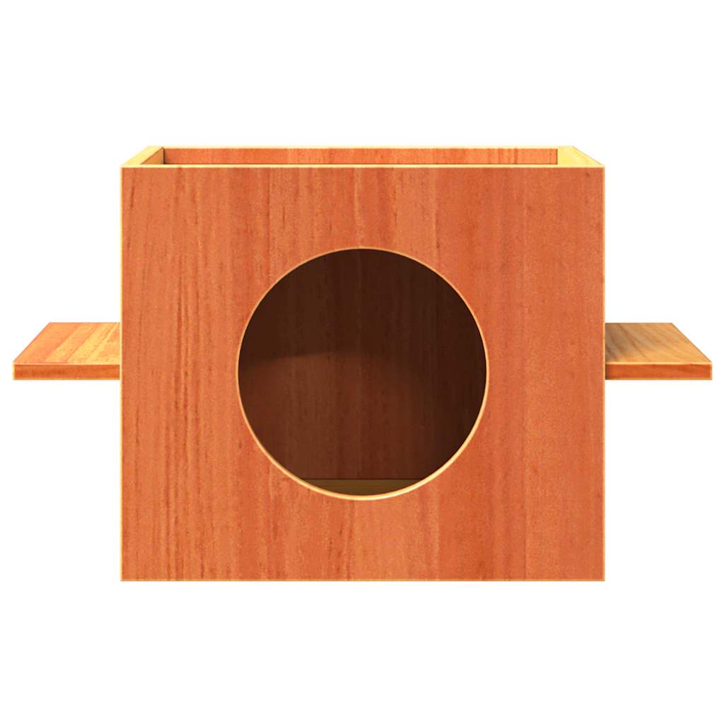 Cat house 51x35x30 cm solid pine wood wax brown