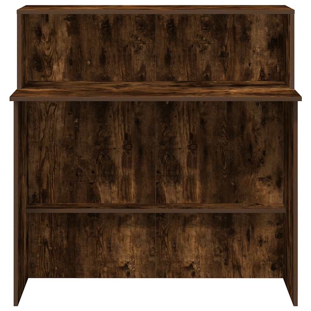 Receptiebalie 100x50x103,5 cm bewerkt hout gerookt eikenkleurig