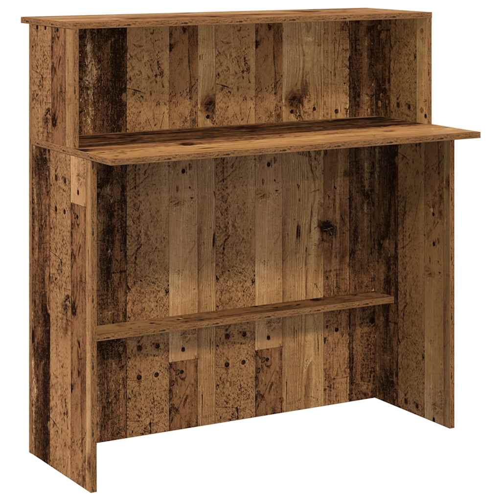 Receptiebalie 100x50x103,5 cm bewerkt hout oud houtkleurig
