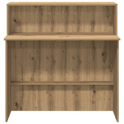 Receptiebalie 100x50x103,5cm bewerkt hout artisanaal eikenkleur