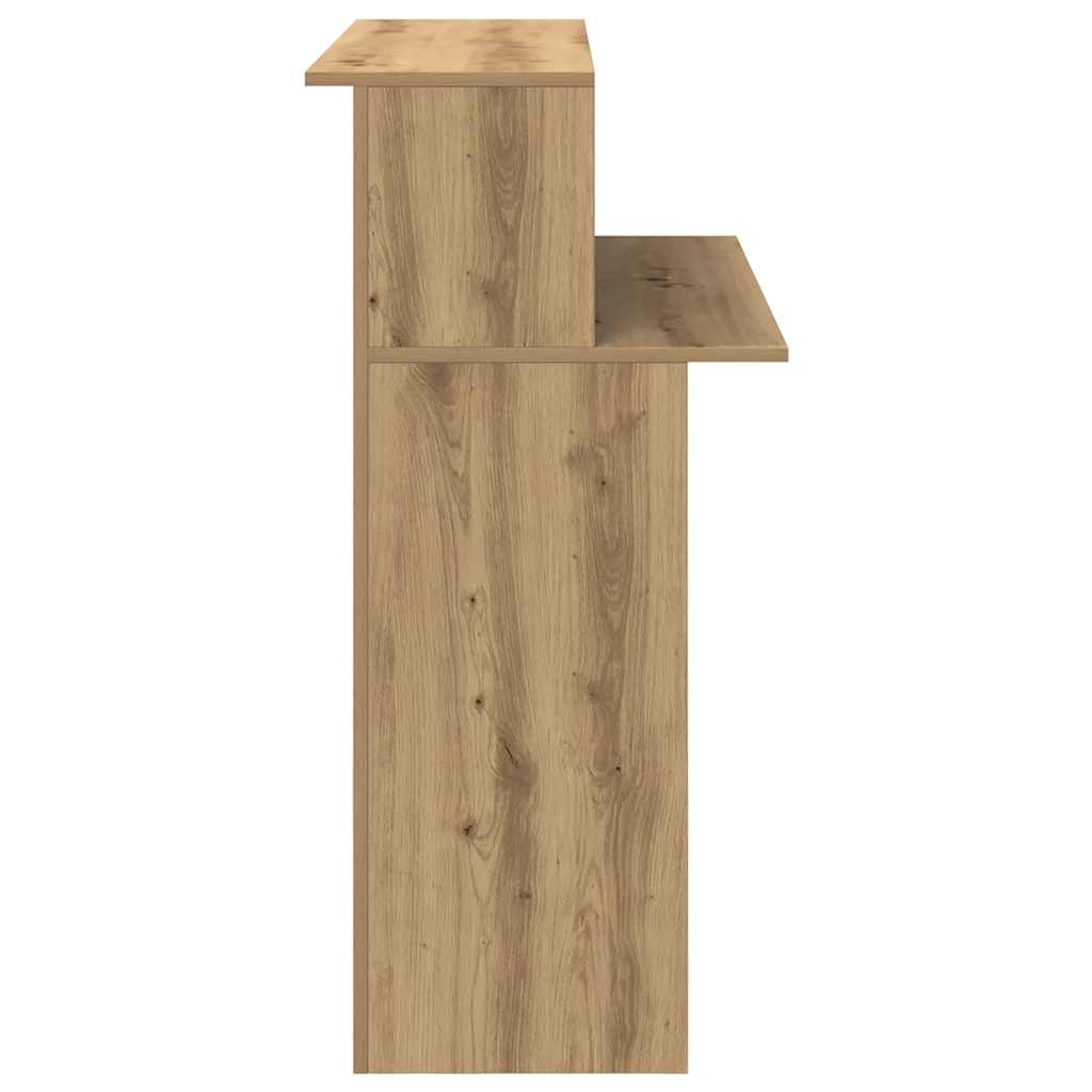 Receptiebalie 100x50x103,5cm bewerkt hout artisanaal eikenkleur