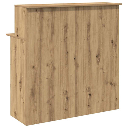 Receptiebalie 100x50x103,5cm bewerkt hout artisanaal eikenkleur
