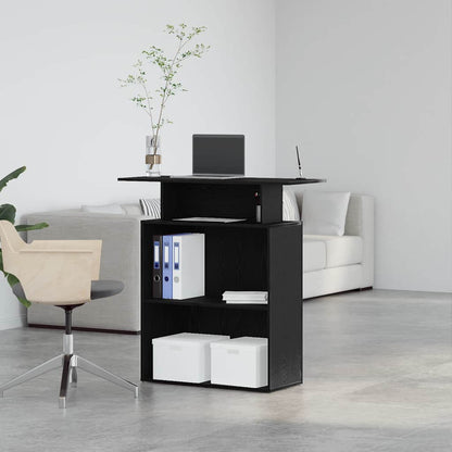 Receptiebalie zwart 100x40x104 cm bewerkt hout