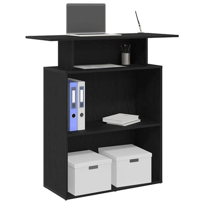 Receptiebalie zwart 100x40x104 cm bewerkt hout