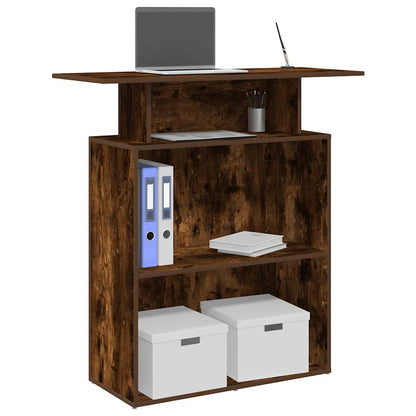 Receptiebalie 100x40x104 cm bewerkt hout gerookt eikenkleurig