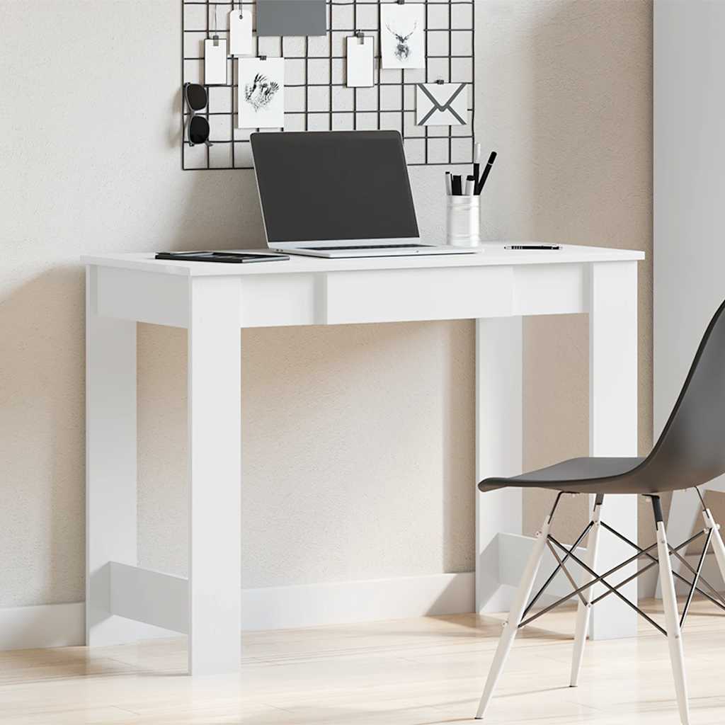 Desk 100x45x75 cm processed wood white