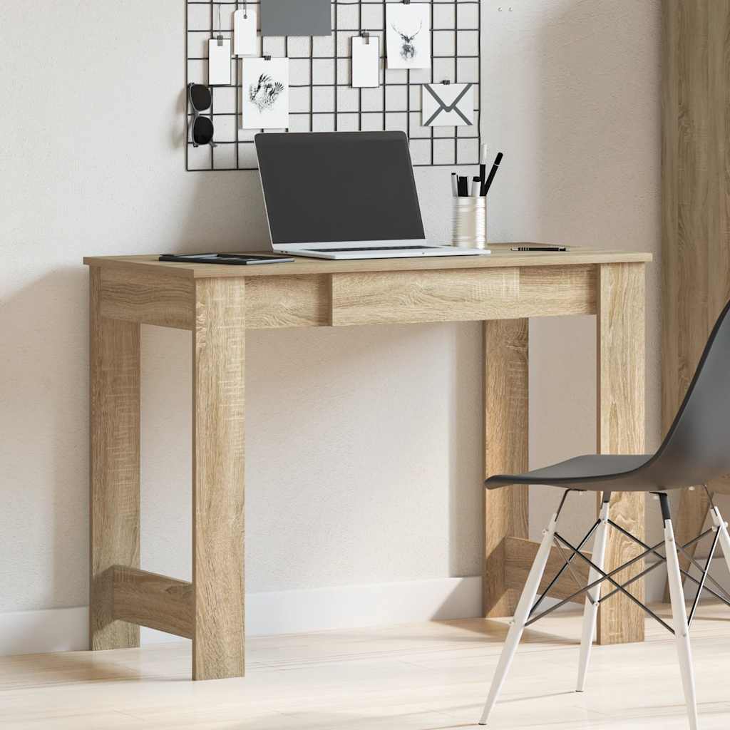 Desk 100x45x75 cm processed wood sonoma oak color