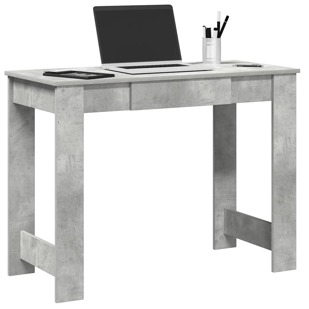 Desk 100x45x75 cm processed wood concrete gray