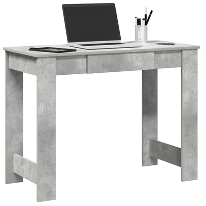 Desk 100x45x75 cm processed wood concrete gray