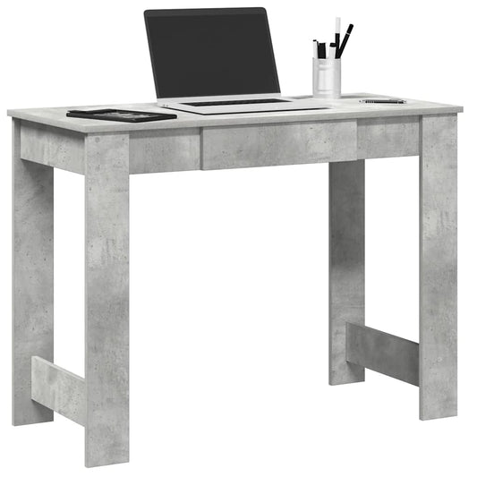 Desk 100x45x75 cm processed wood concrete gray