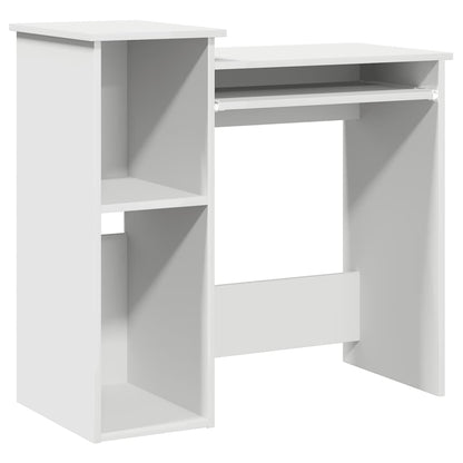 Desk with shelves 84x40x78 cm processed wood white