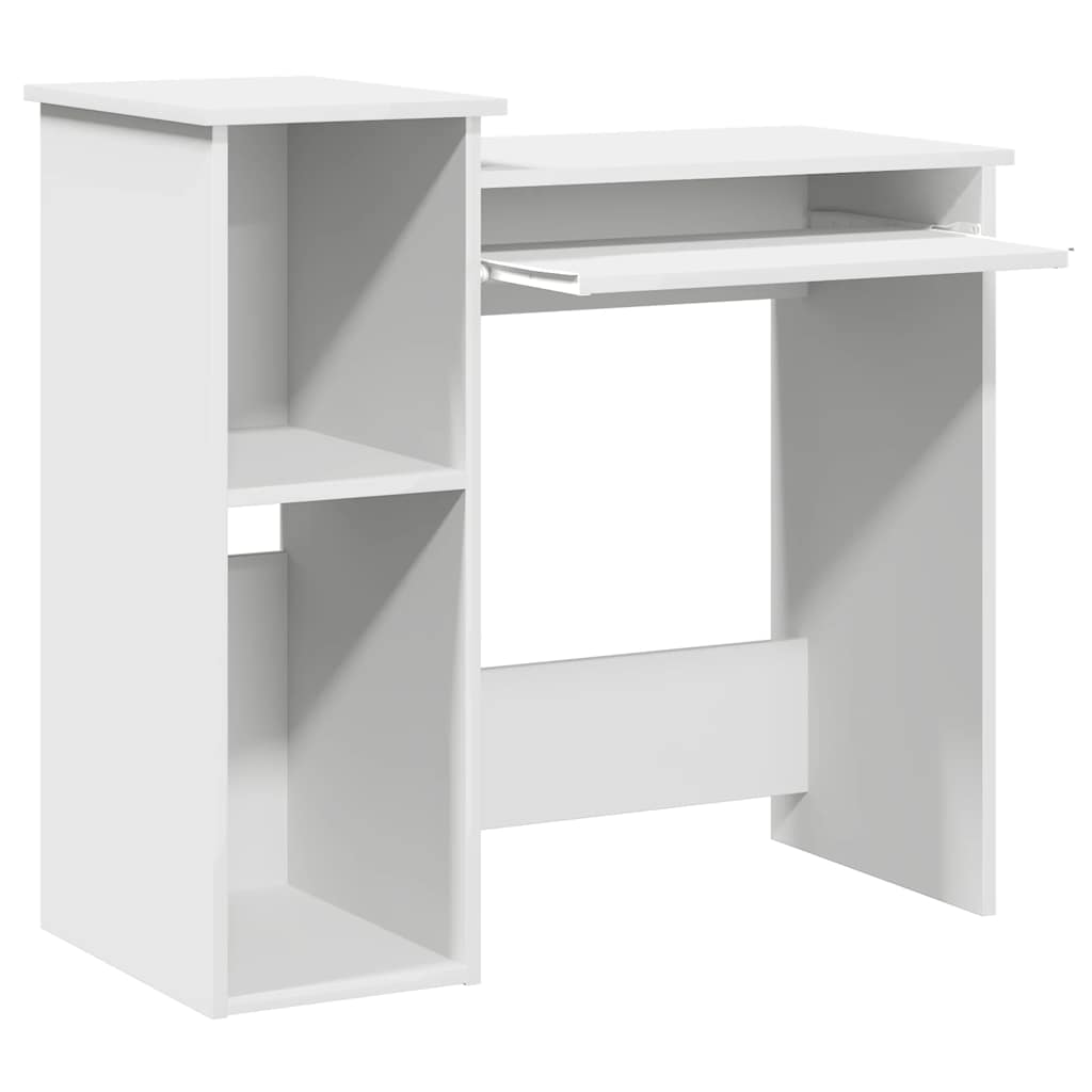 Desk with shelves 84x40x78 cm processed wood white