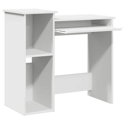 Desk with shelves 84x40x78 cm processed wood white