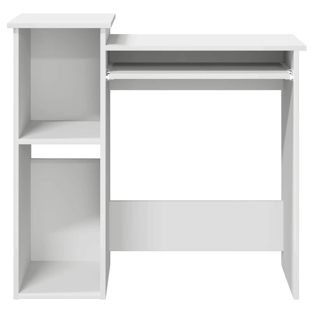 Desk with shelves 84x40x78 cm processed wood white