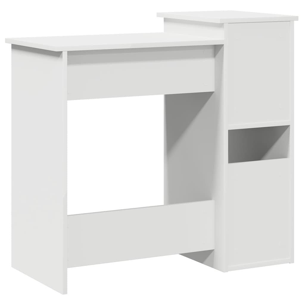 Desk with shelves 84x40x78 cm processed wood white